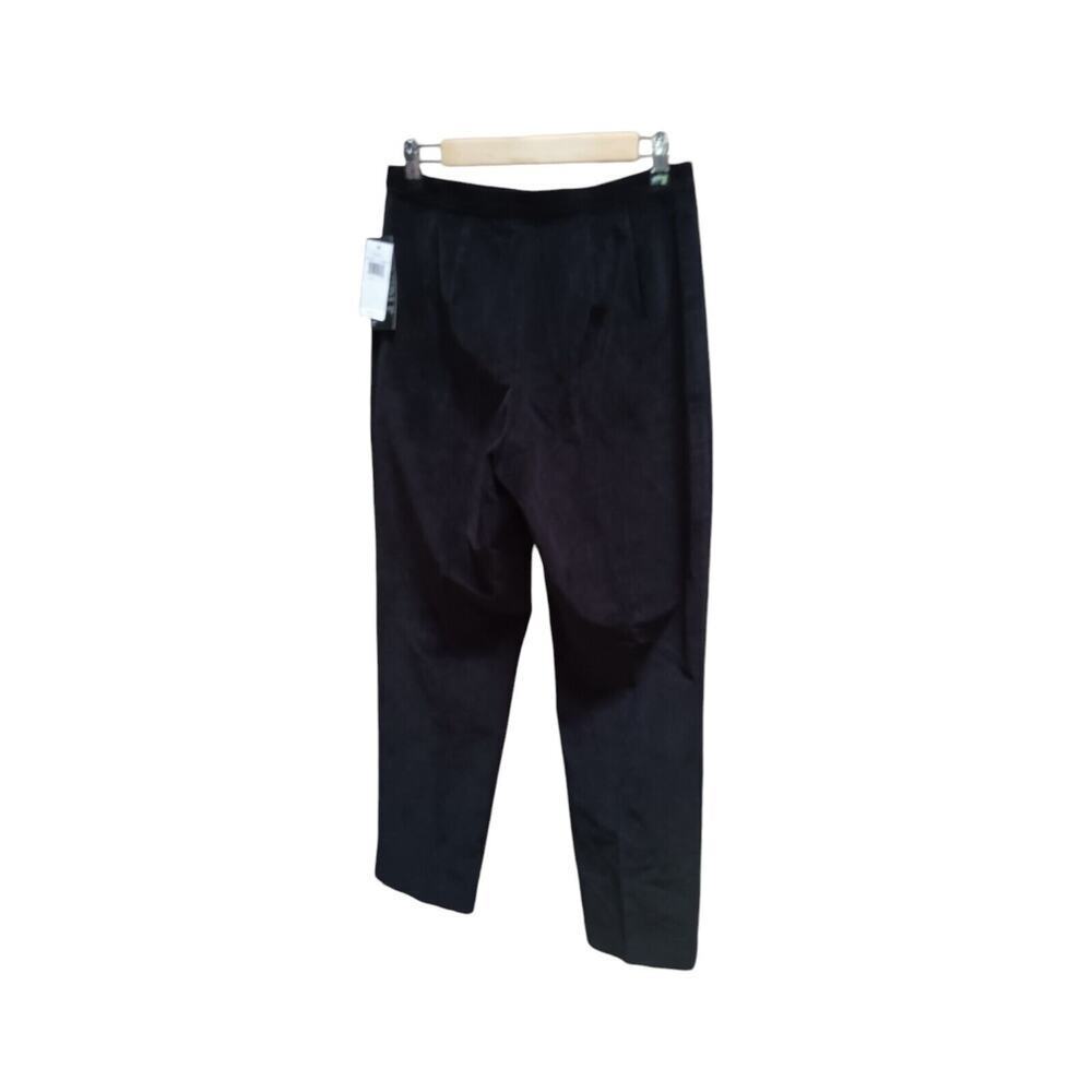 Rafaella NWT Vintage Size 8 Double Stretch Black Corduroy Pants Side Zip